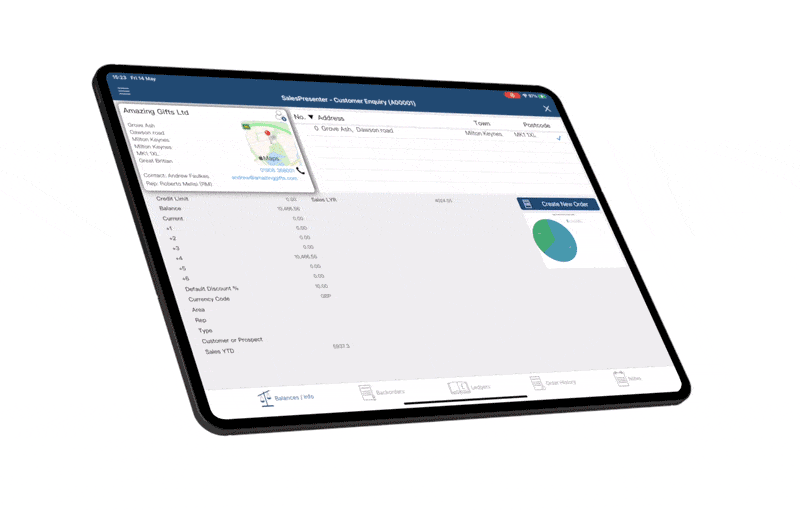 Customer account history