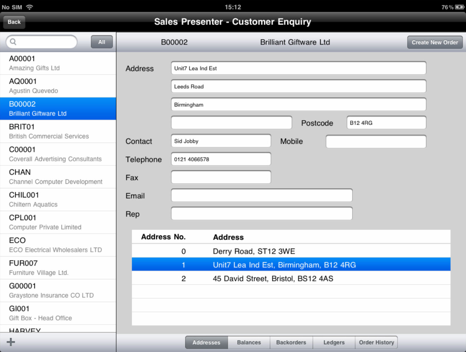 SalesPresenter: Customer Enquiry img