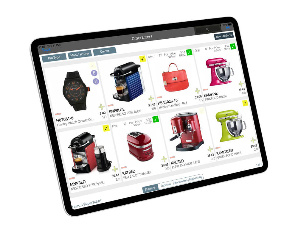 SalesPresenter products catalogue - B2B Sales Order Processing
